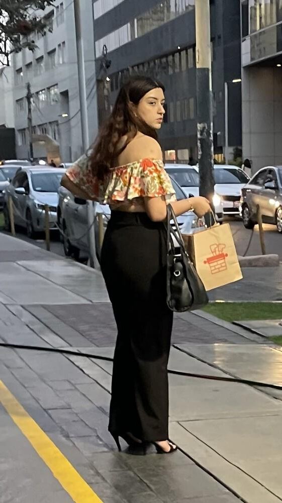 Latina teens leaving work Feet hunting