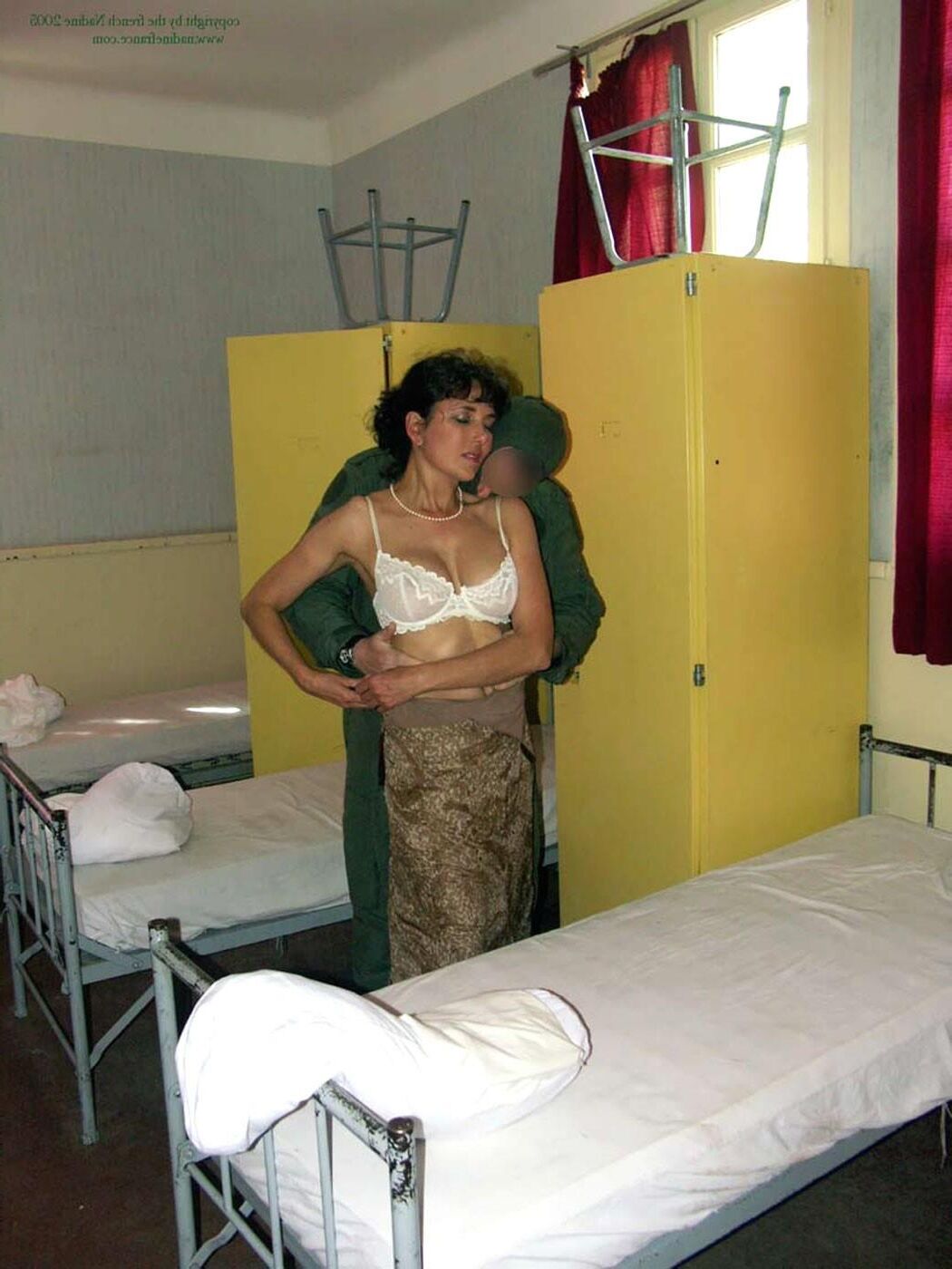 French Nadine Sexy French Exhibitionist Army Maneuvers