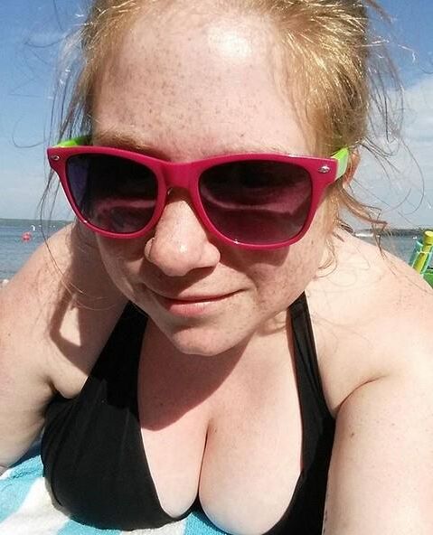 Chubby redhead cutie with great tits