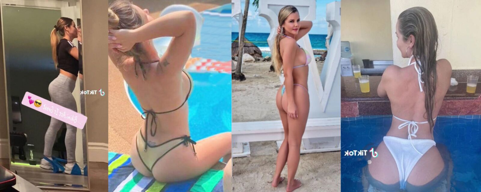 Sarah Más tomas de acción en bikini y tanga para idiotas