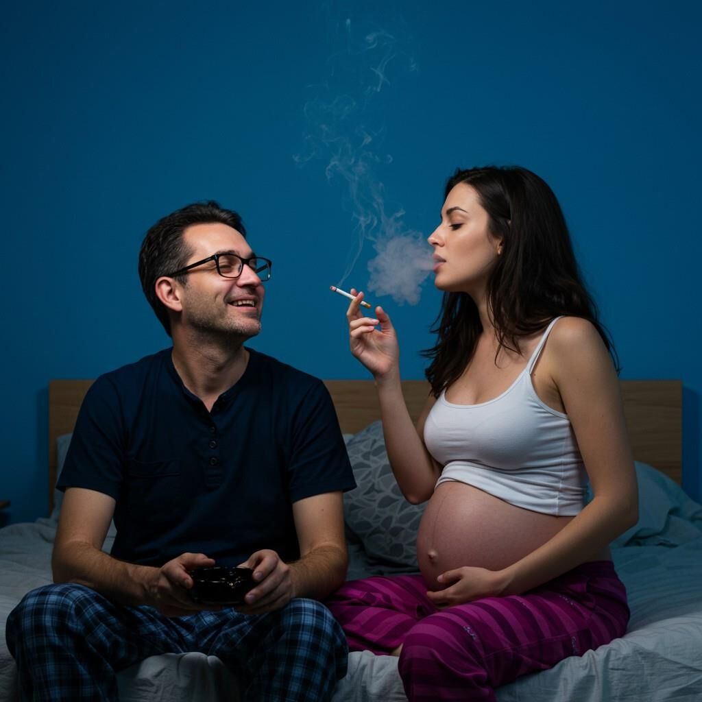 Me and my pregnant wife smoking