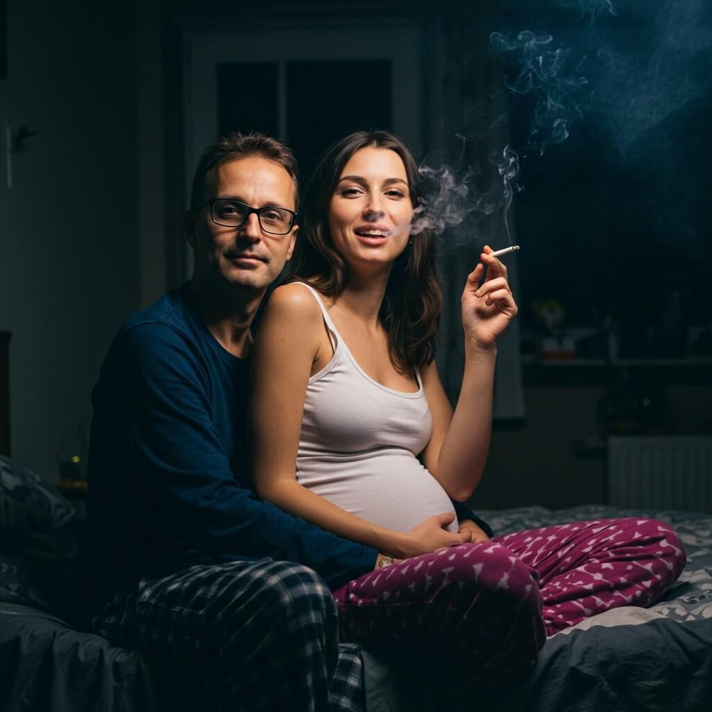 Me and my pregnant wife smoking