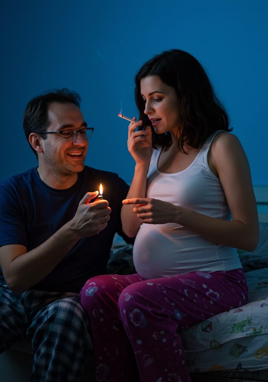 Me and my pregnant wife smoking