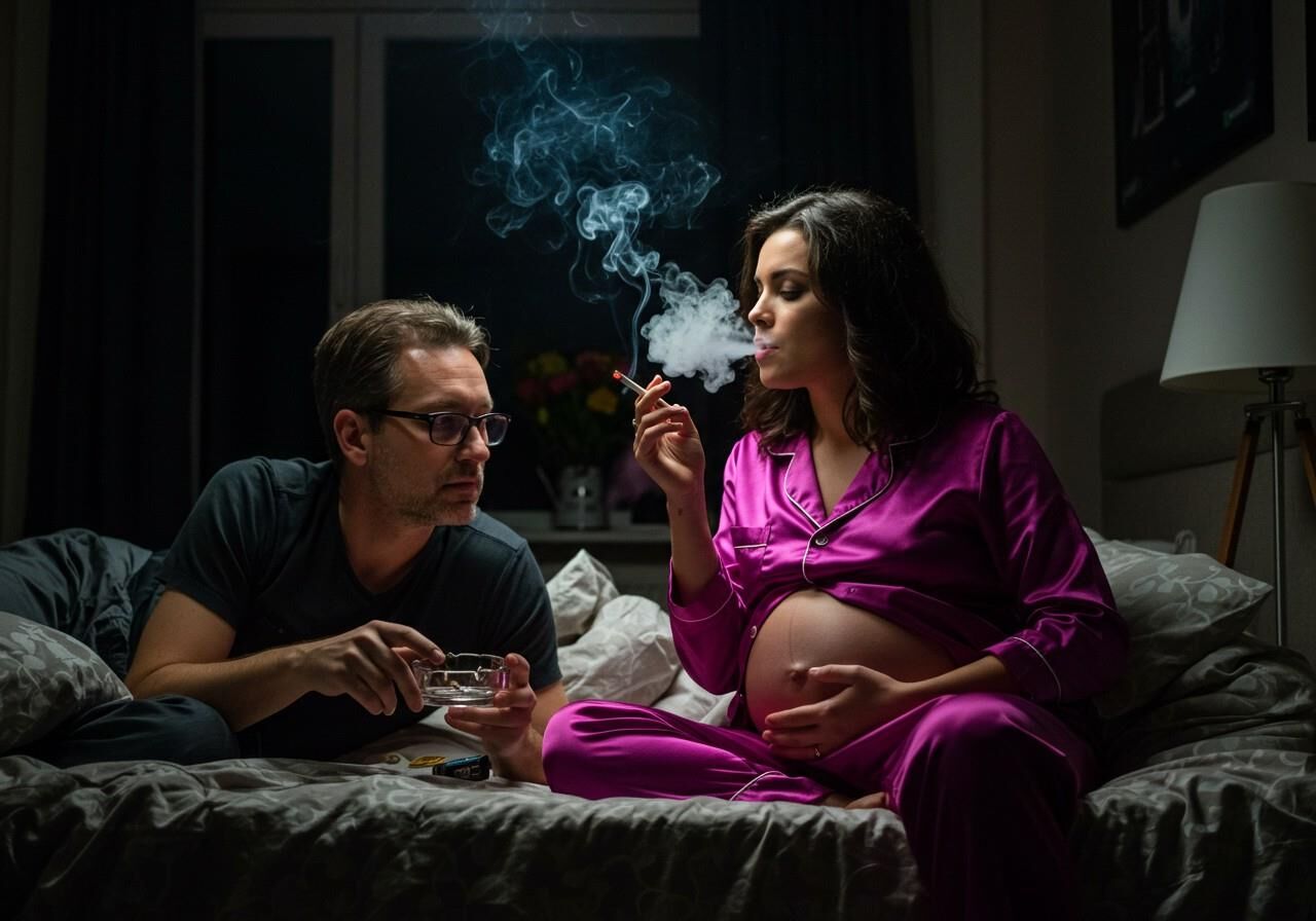 Me and my pregnant wife smoking