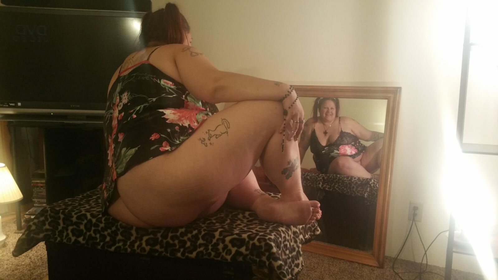 BBW brat PoppyJay lingerie and mirrors