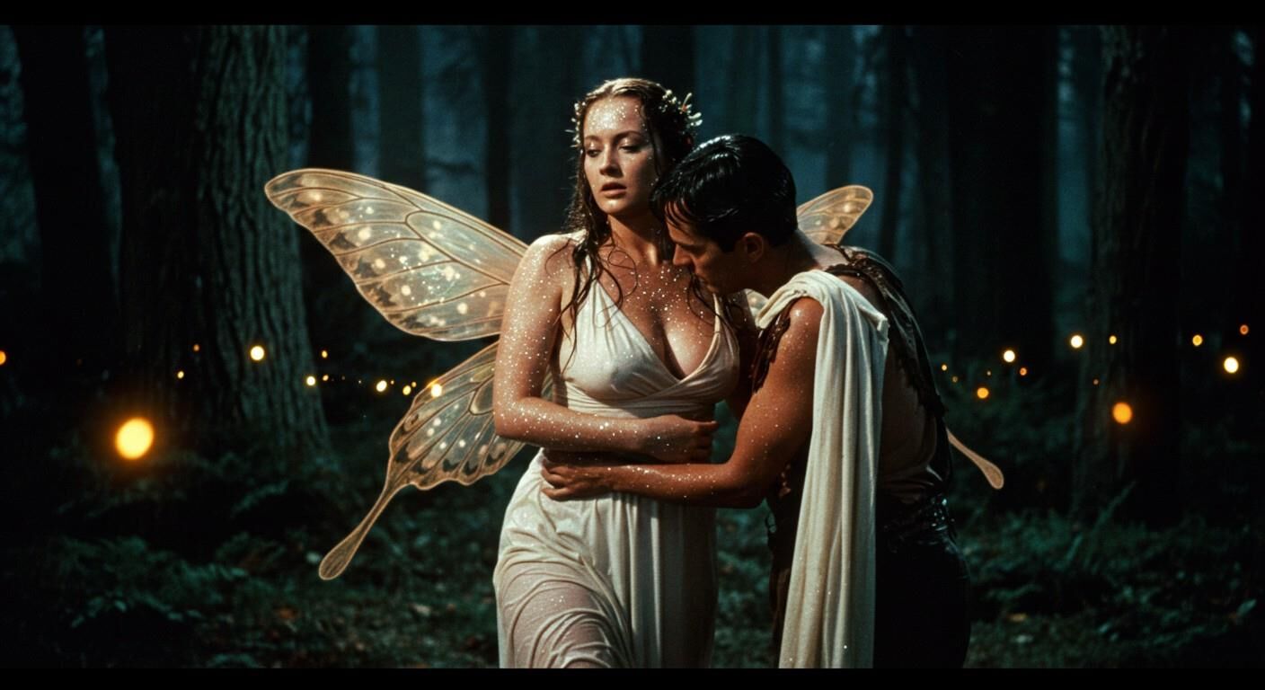 Hadas desnudas, sesión de fotos estética de la película Vintage Fantasy