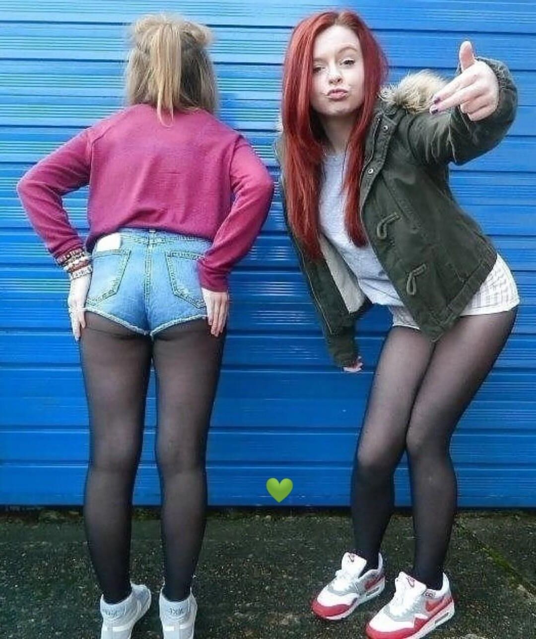 Trashy Females, Wearing Tights .