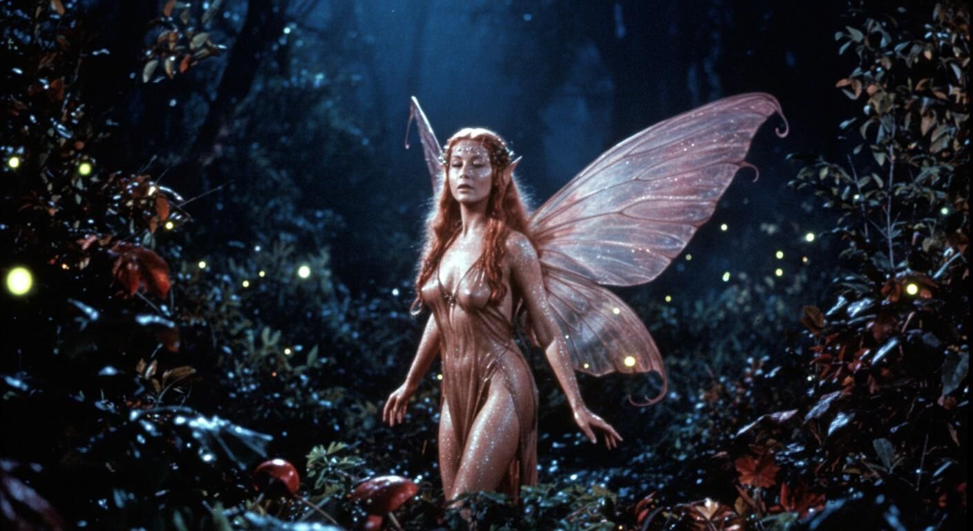 Hadas desnudas, sesión de fotos estética de la película Vintage Fantasy