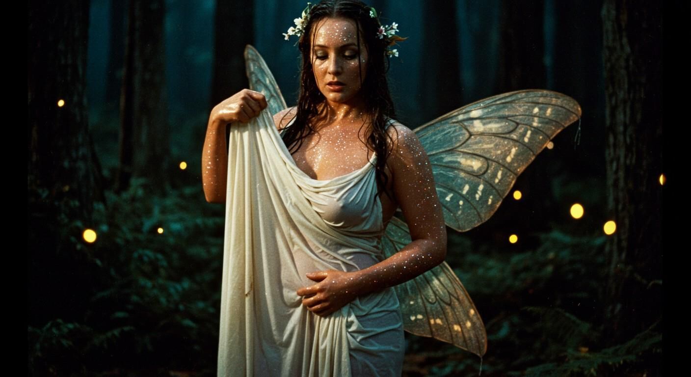 Hadas desnudas, sesión de fotos estética de la película Vintage Fantasy