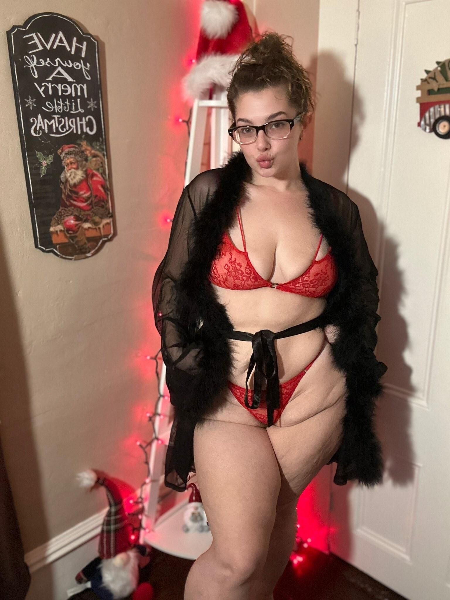 Alexis Gros Cul Seins Magnifique BBW Fille avec des Lunettes Mixte Chaud