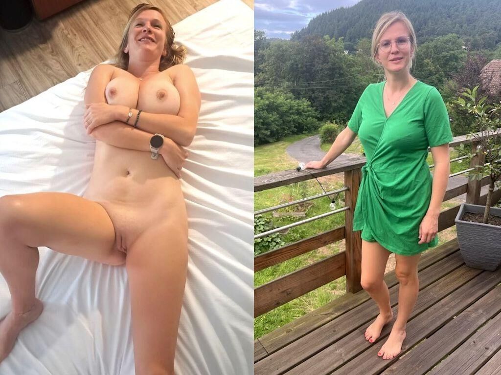 French Slut Wife Dressed and Undressed