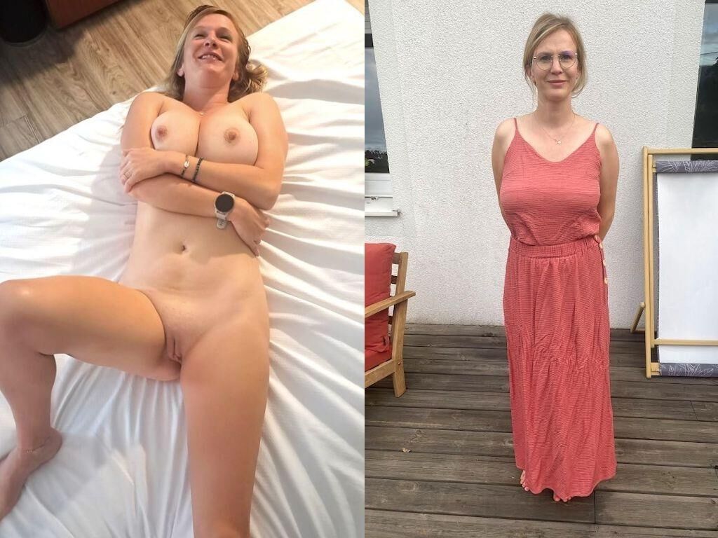 French Slut Wife Dressed and Undressed