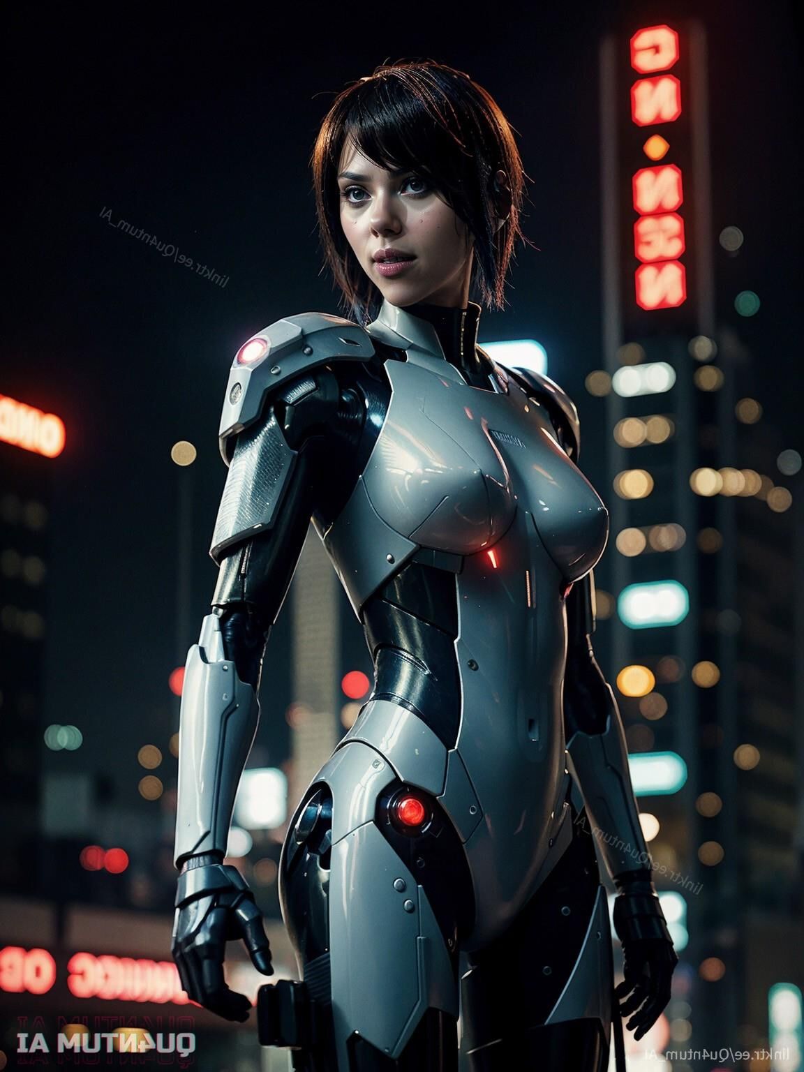 AI Scarlett Johansson Fantasma en el caparazón Anime Motoko Kusanagi