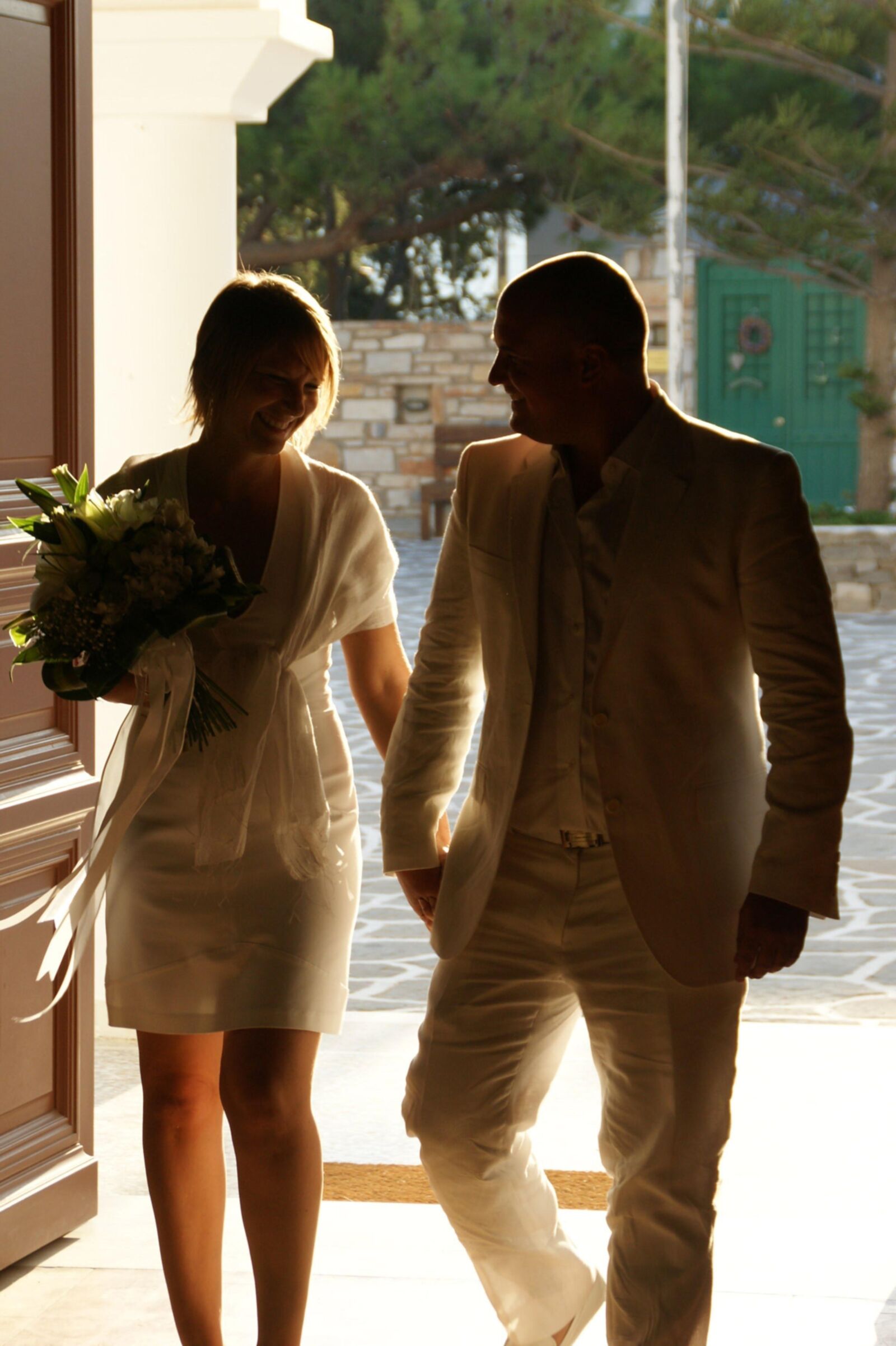 French couple on Greek summer holidays 