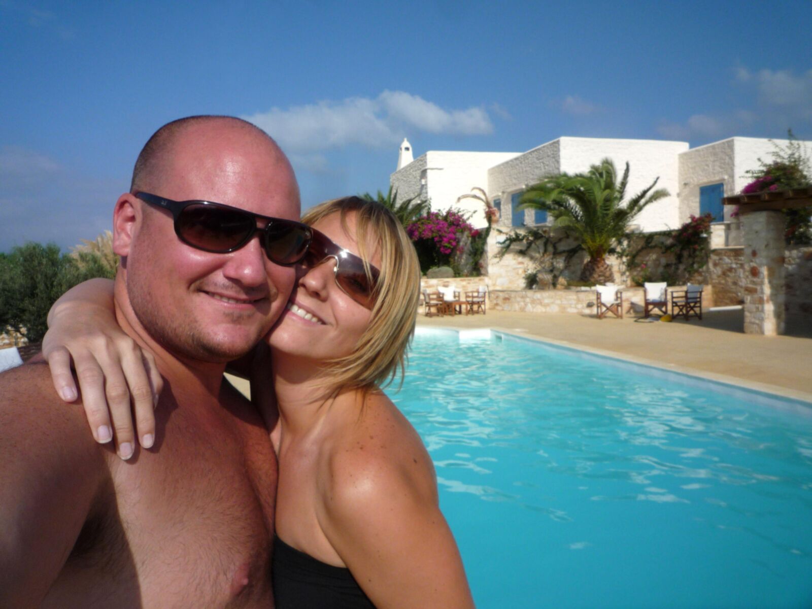 French couple on Greek summer holidays 