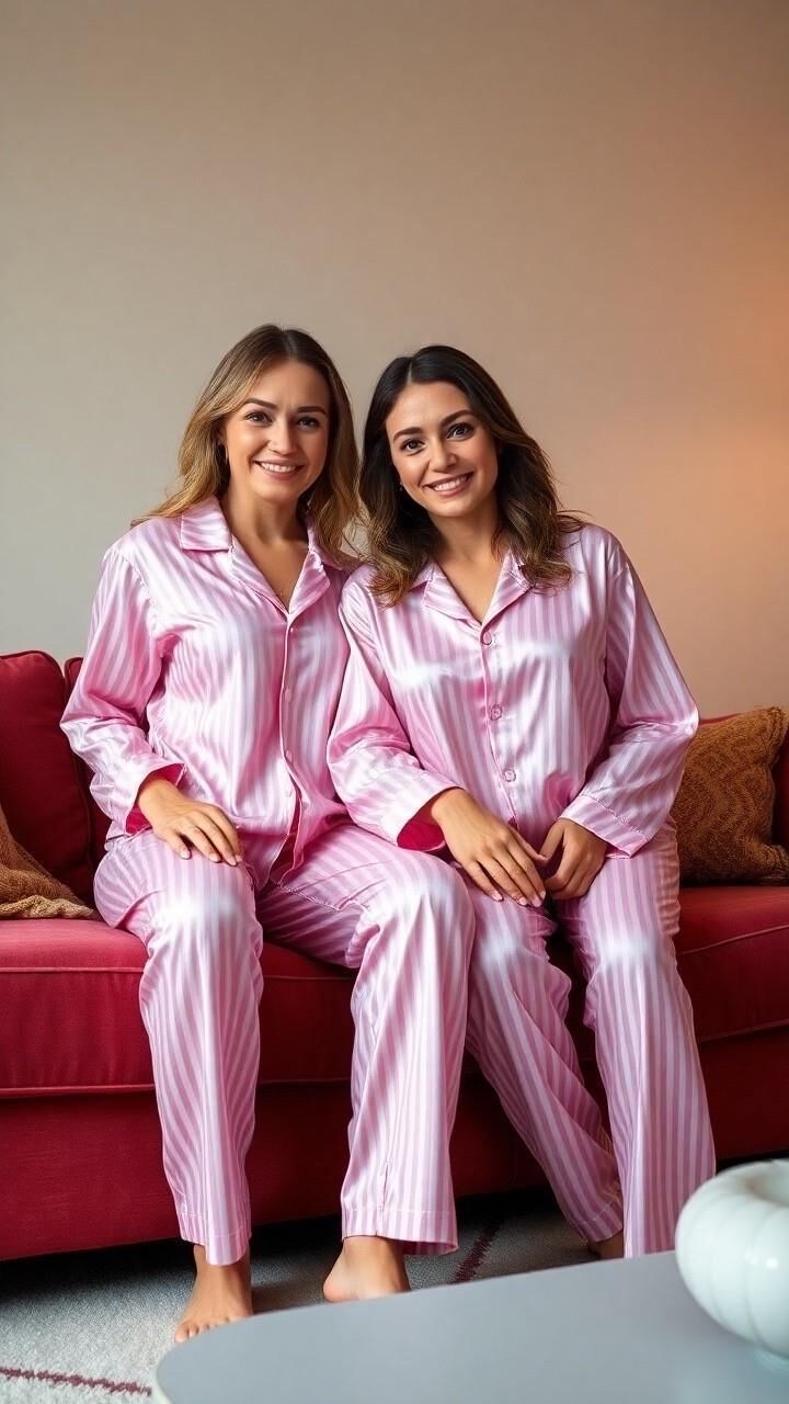 Satin pajama babes