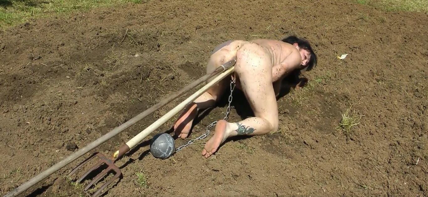 naked slave woman plowing the field 