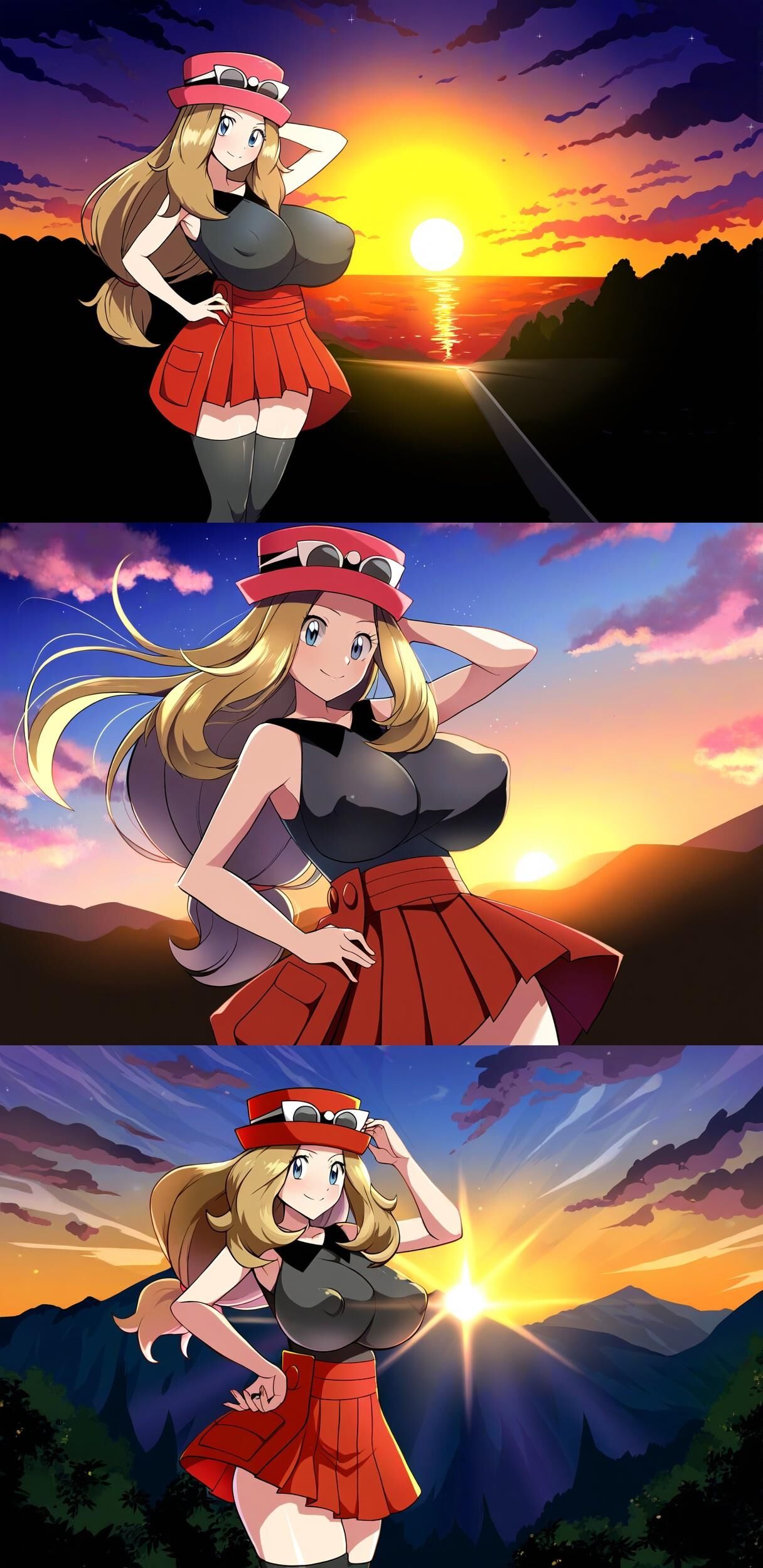 Serena Pokemon Trainer XY Busty Kalos Waifu Ai