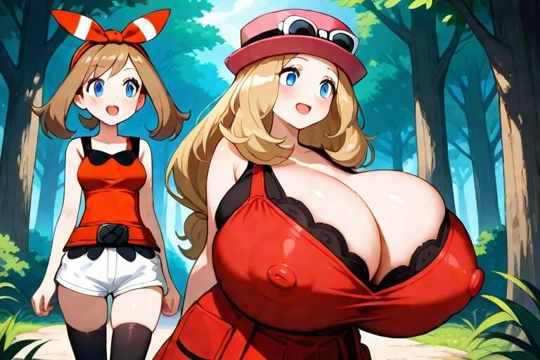 Möge Serena Pokemon Busty Trainer laktieren Melken KI