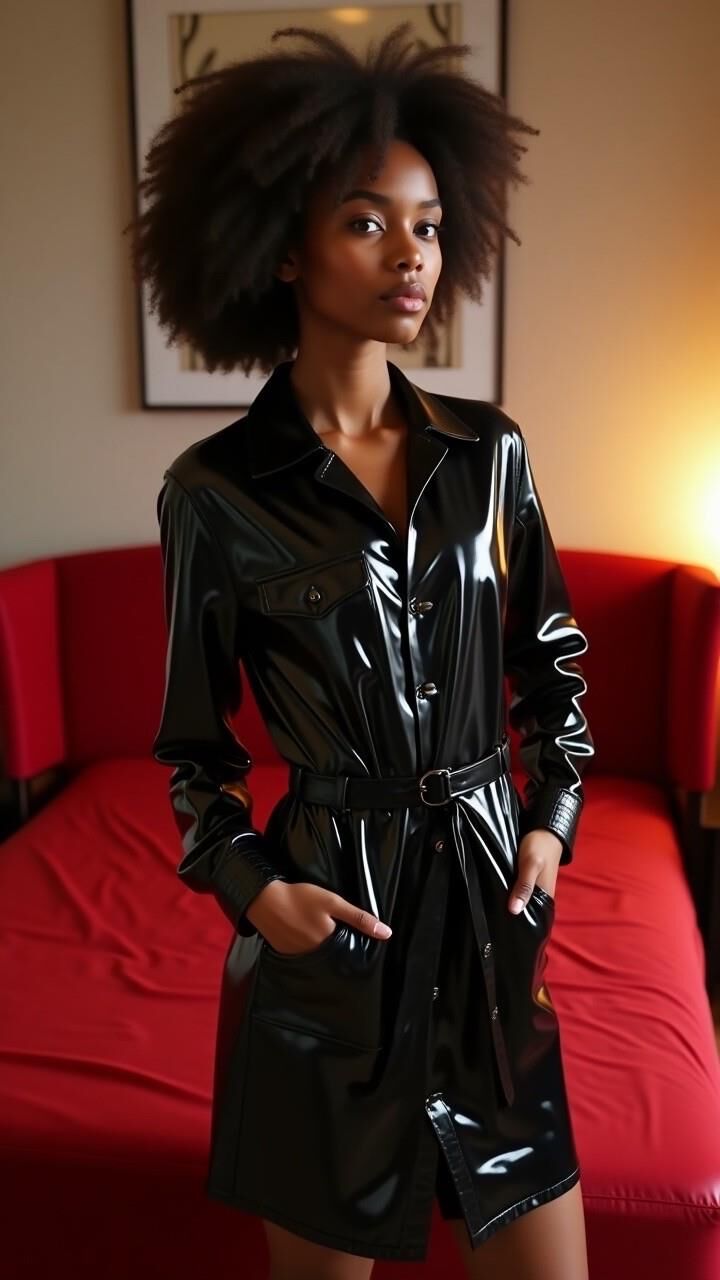 Damen in Latexkleidern