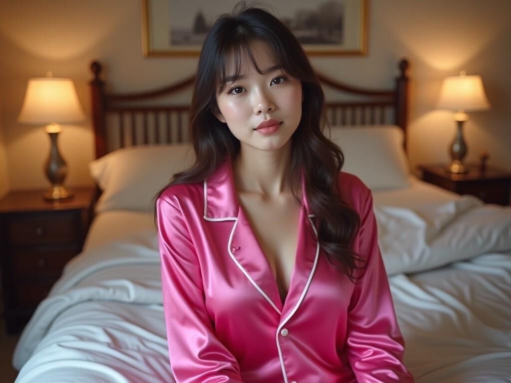 Ladies in satin pajamas