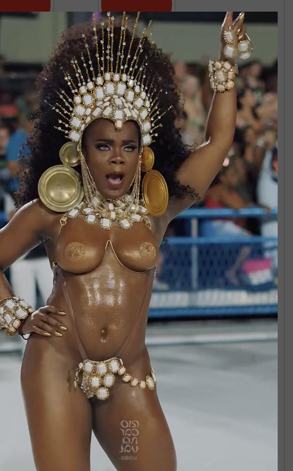 Larissa Reis sacode seus peitos no Rio Carnival