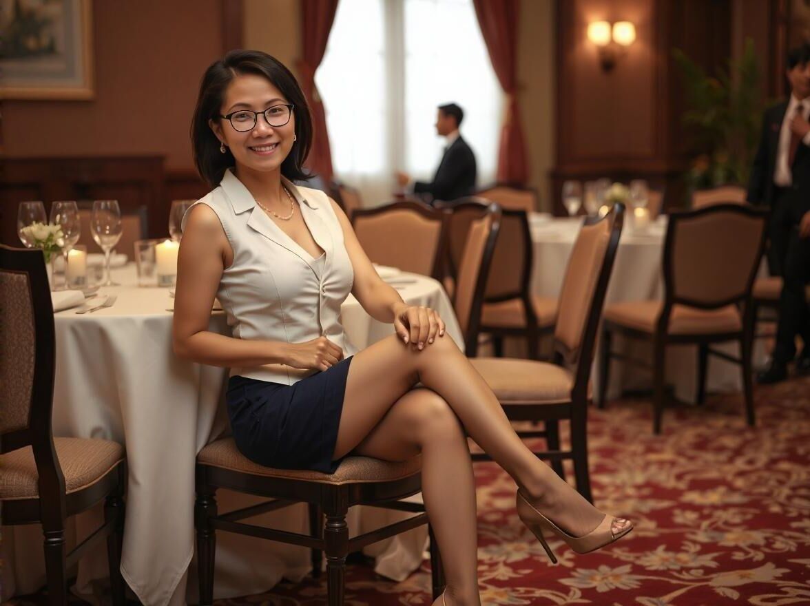 AI Model Mrs. Huang Attending a Conference