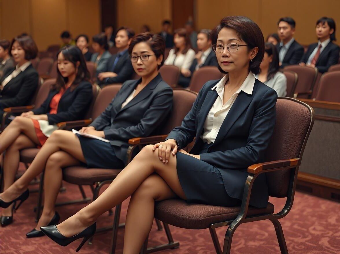 AI Model Mrs. Huang Attending a Conference