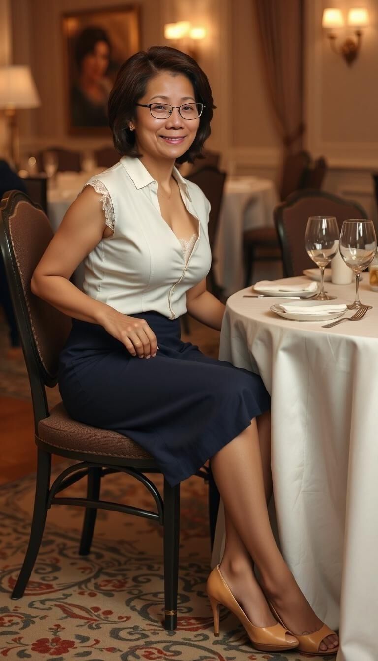 AI Model Mrs. Huang Attending a Conference