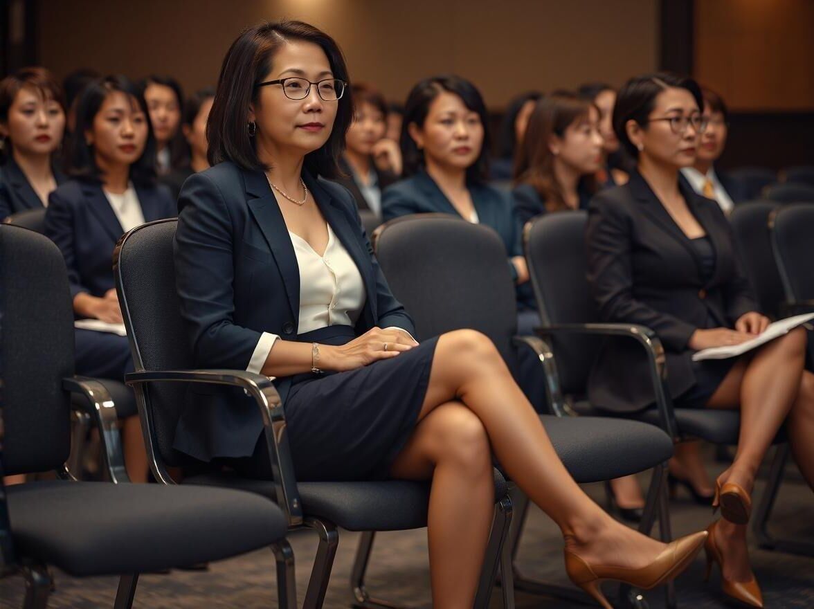 AI Model Mrs. Huang Attending a Conference