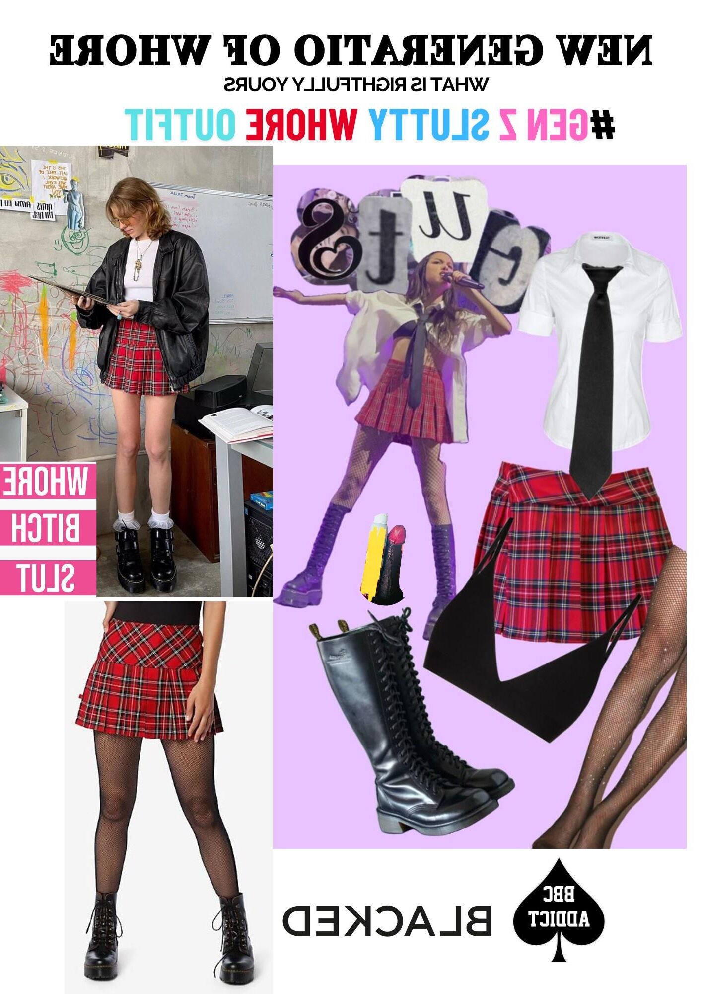 SCHL UNIFORM #GEN Z SLUTTY WHORE OUTFIT