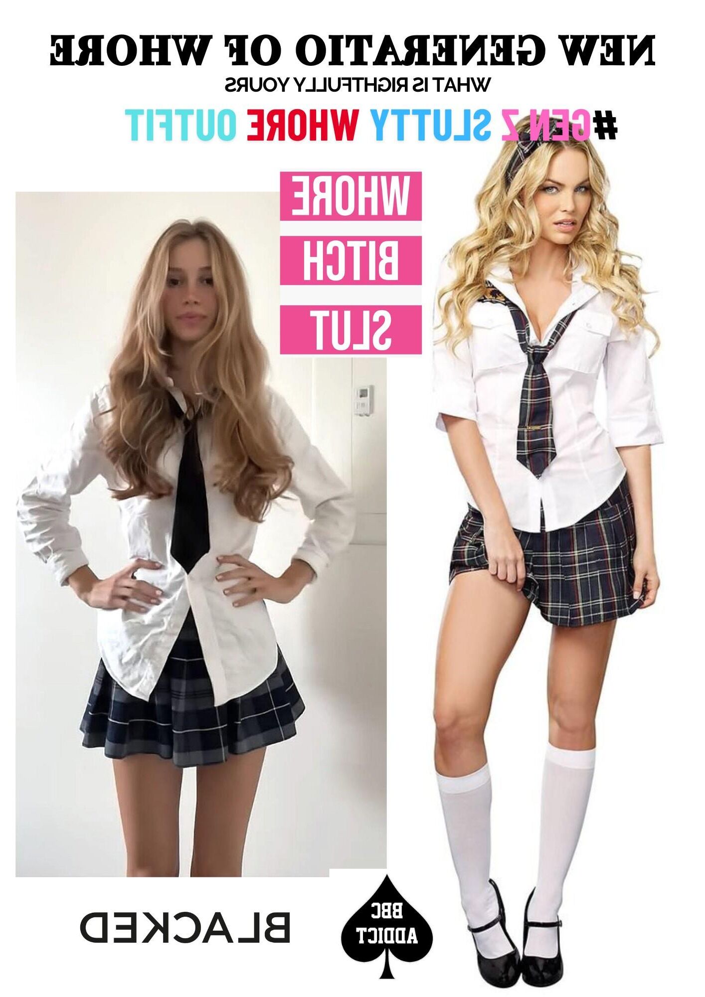 SCHL UNIFORM #GEN Z SLUTTY WHORE OUTFIT