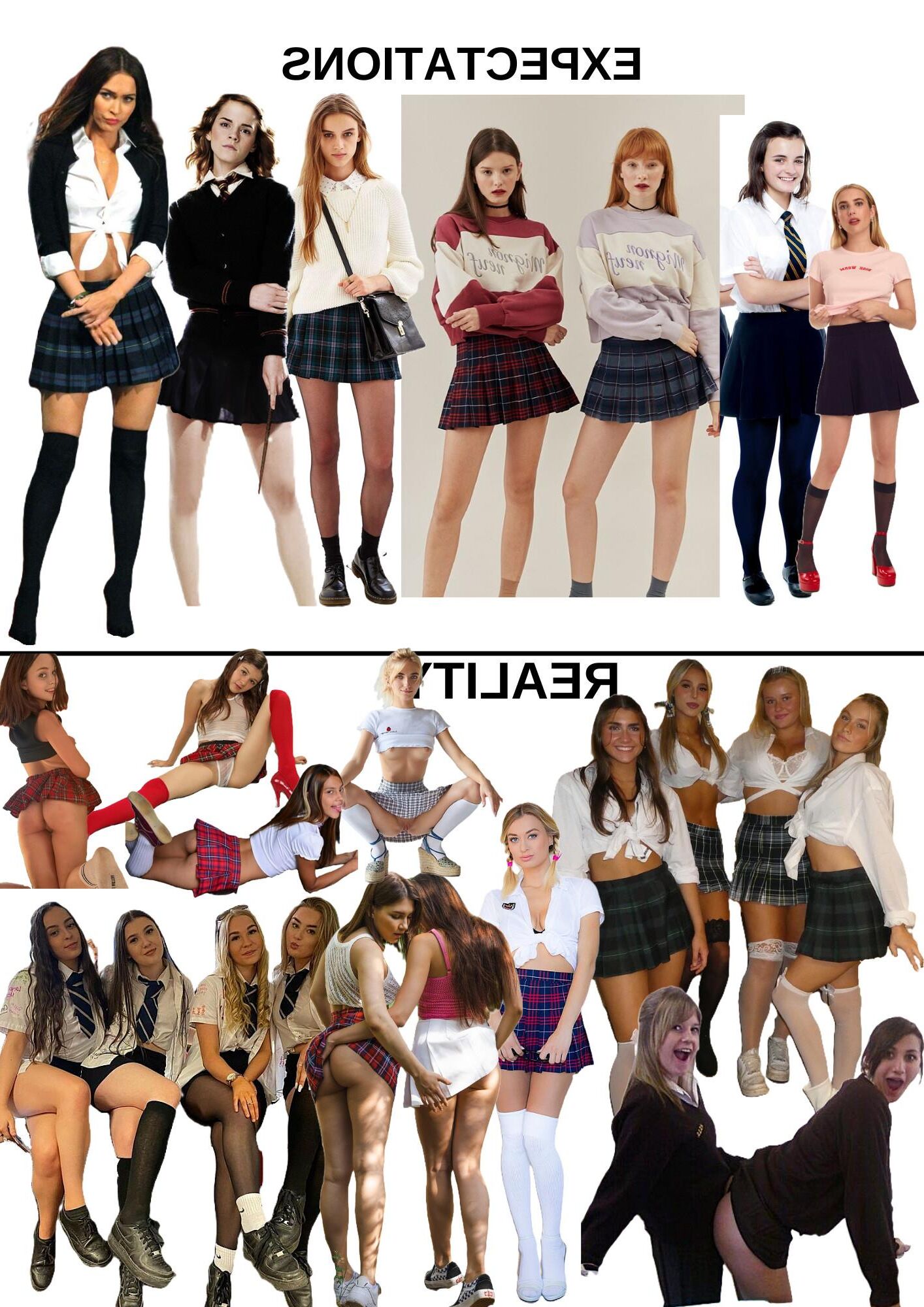 SCHL UNIFORM #GEN Z SLUTTY WHORE OUTFIT