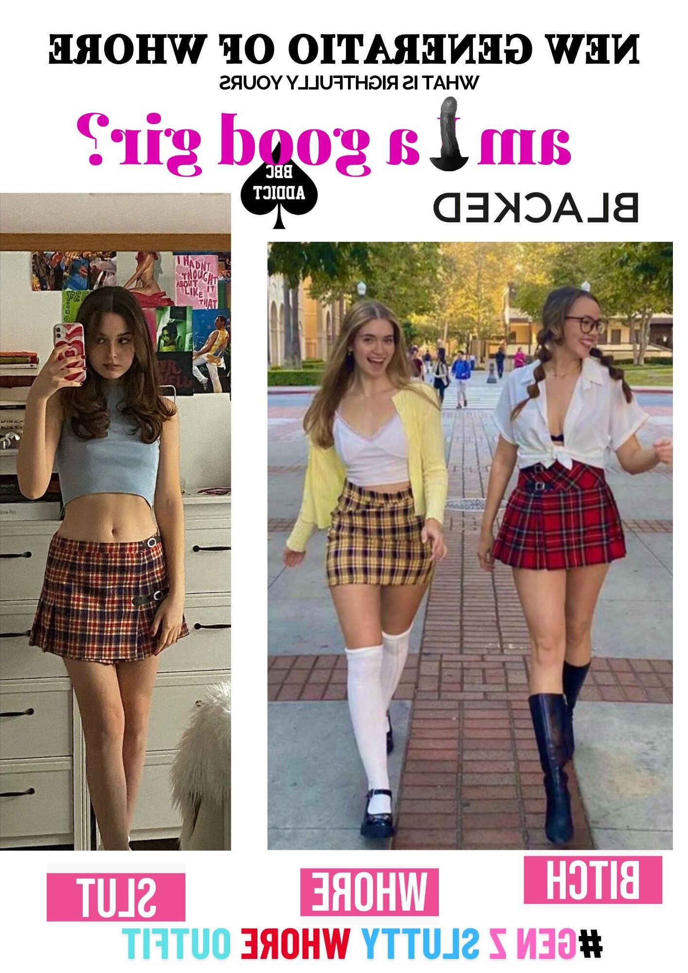 SCHL UNIFORM #GEN Z SLUTTY WHORE OUTFIT