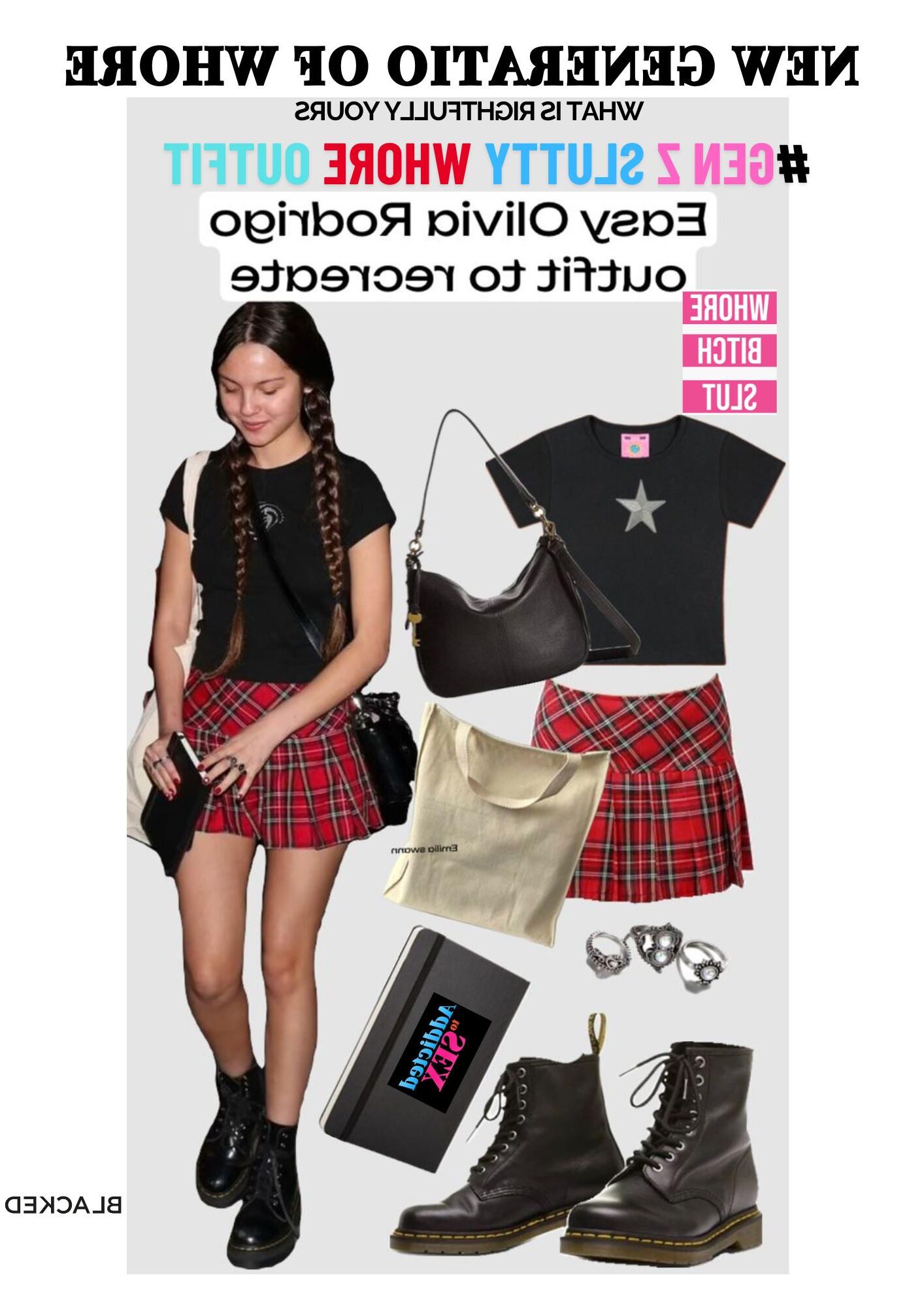 SCHL UNIFORM #GEN Z SLUTTY WHORE OUTFIT