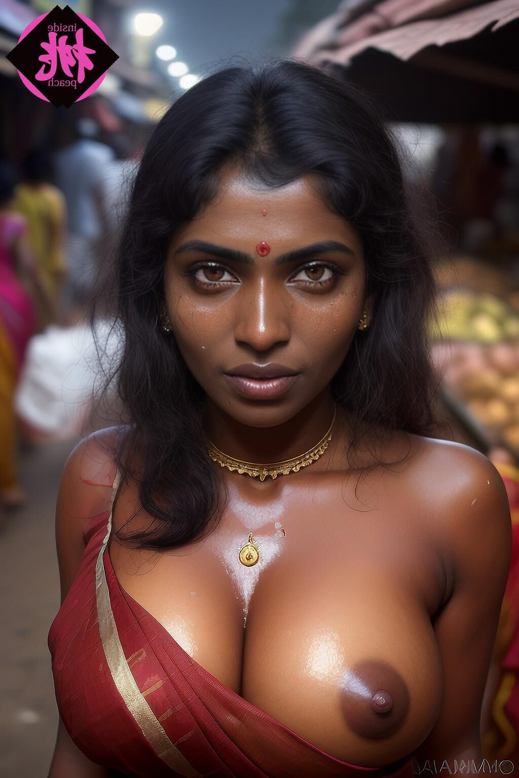 Kurvige indische MILF mit Sari im alten Delhi ausgesetzt