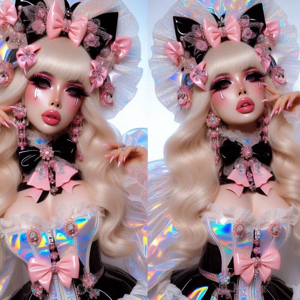 ULTRA FEM AI ART Slutty made up dolls