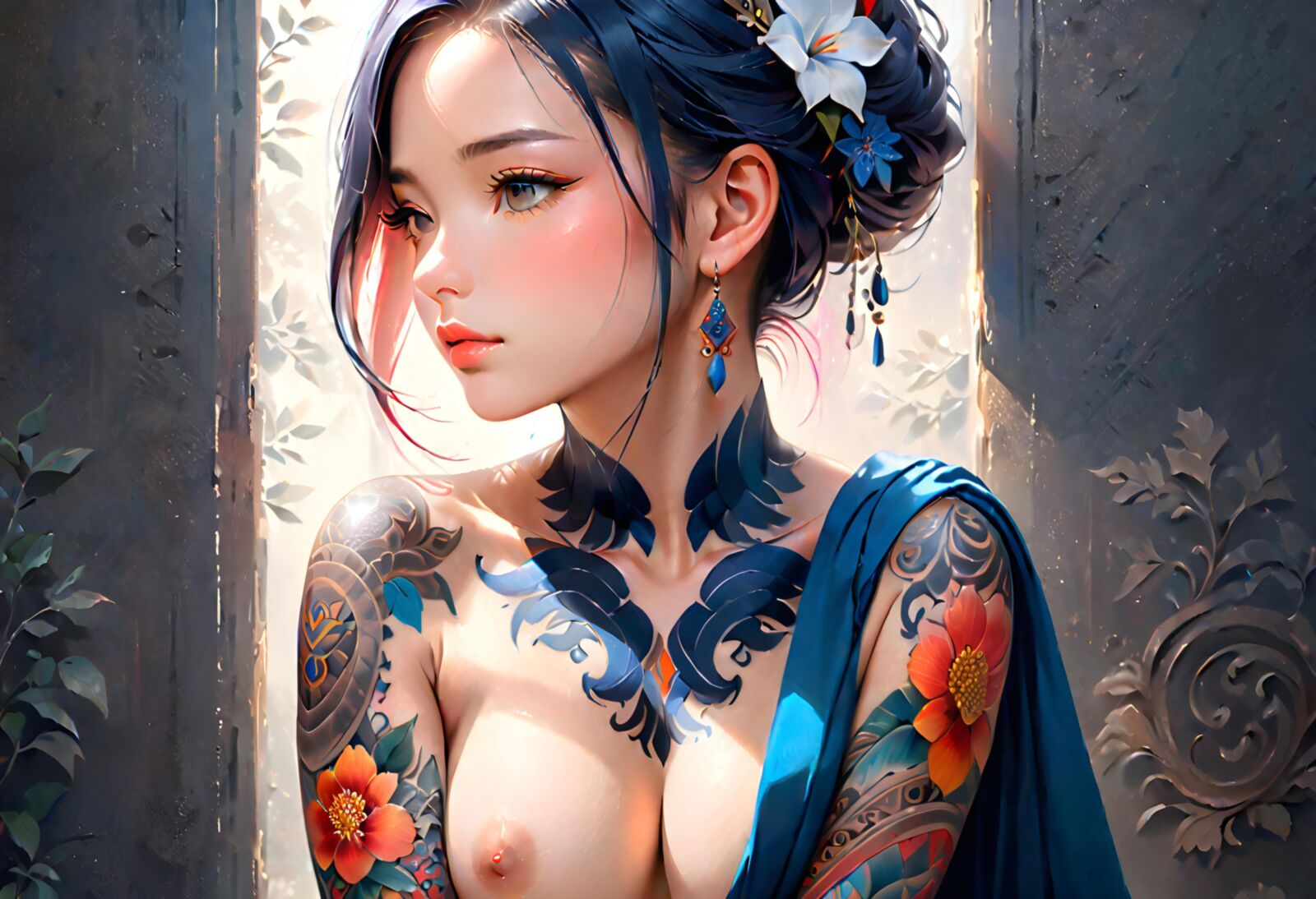 Fille anime tatouée