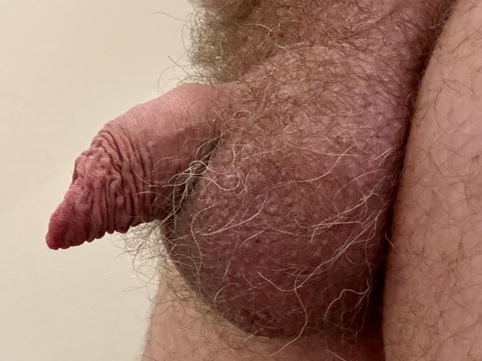 Mi suave polla sin cortar con mi largo prepucio