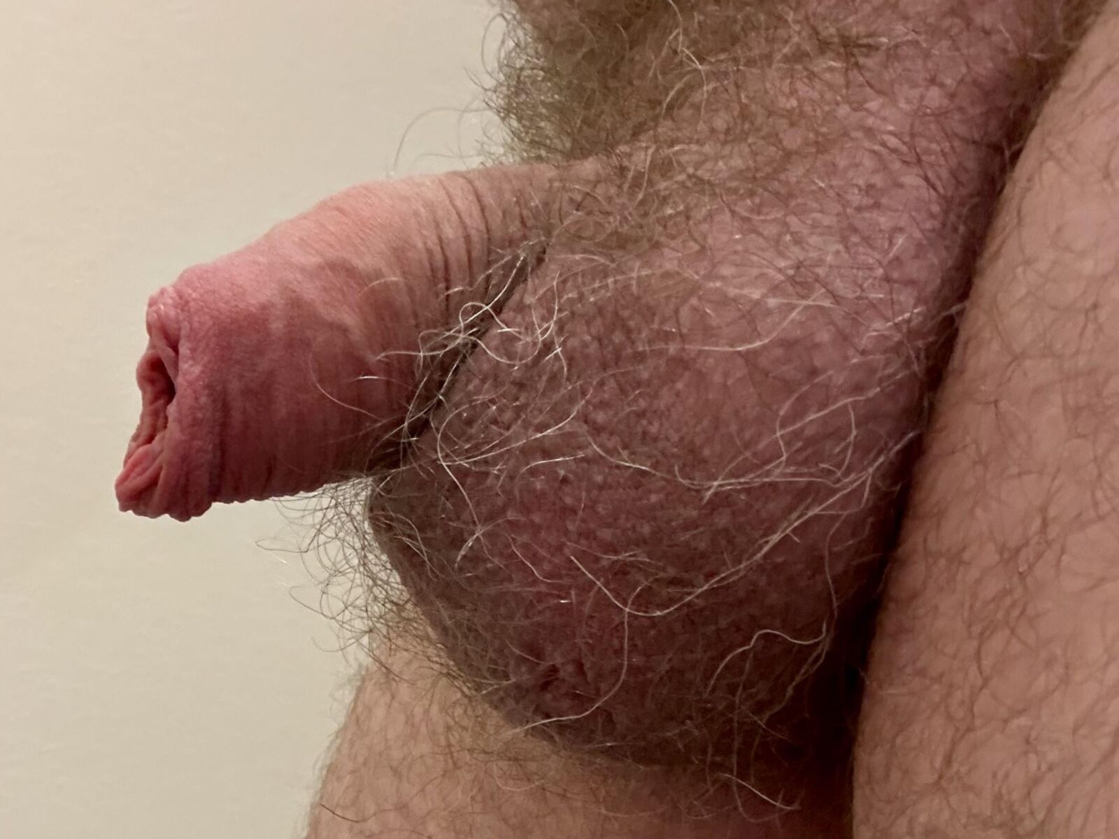 Mi suave polla sin cortar con mi largo prepucio