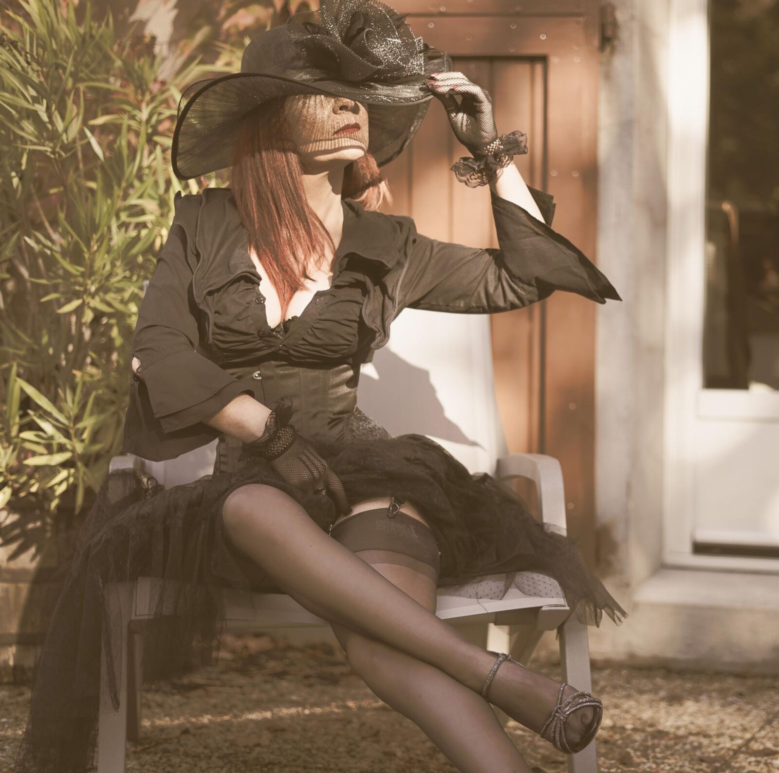 Milf, maduro, falta, nylons