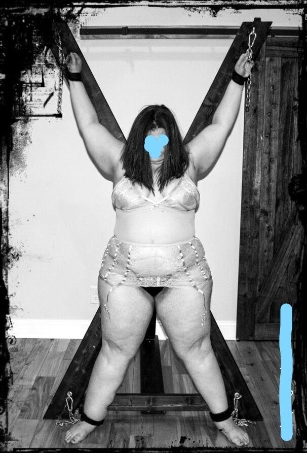 chained on the cross used by a Master and his slave