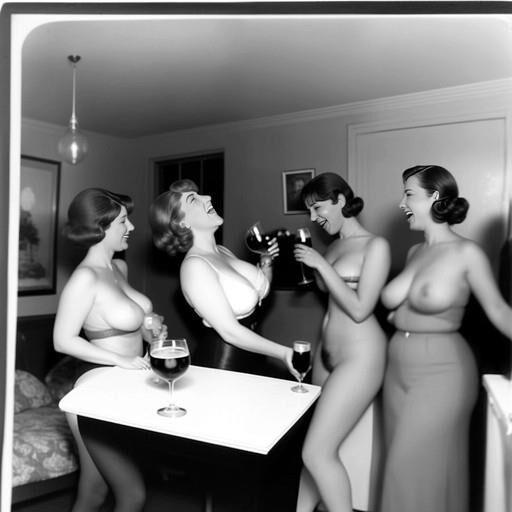 Seltsame KI erzeugte Vintage -Partyfotos