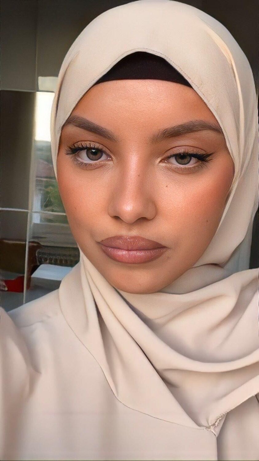 with and without hijab