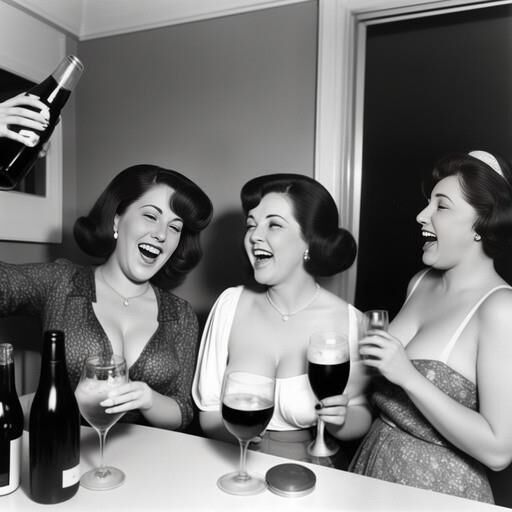 Seltsame KI erzeugte Vintage -Partyfotos