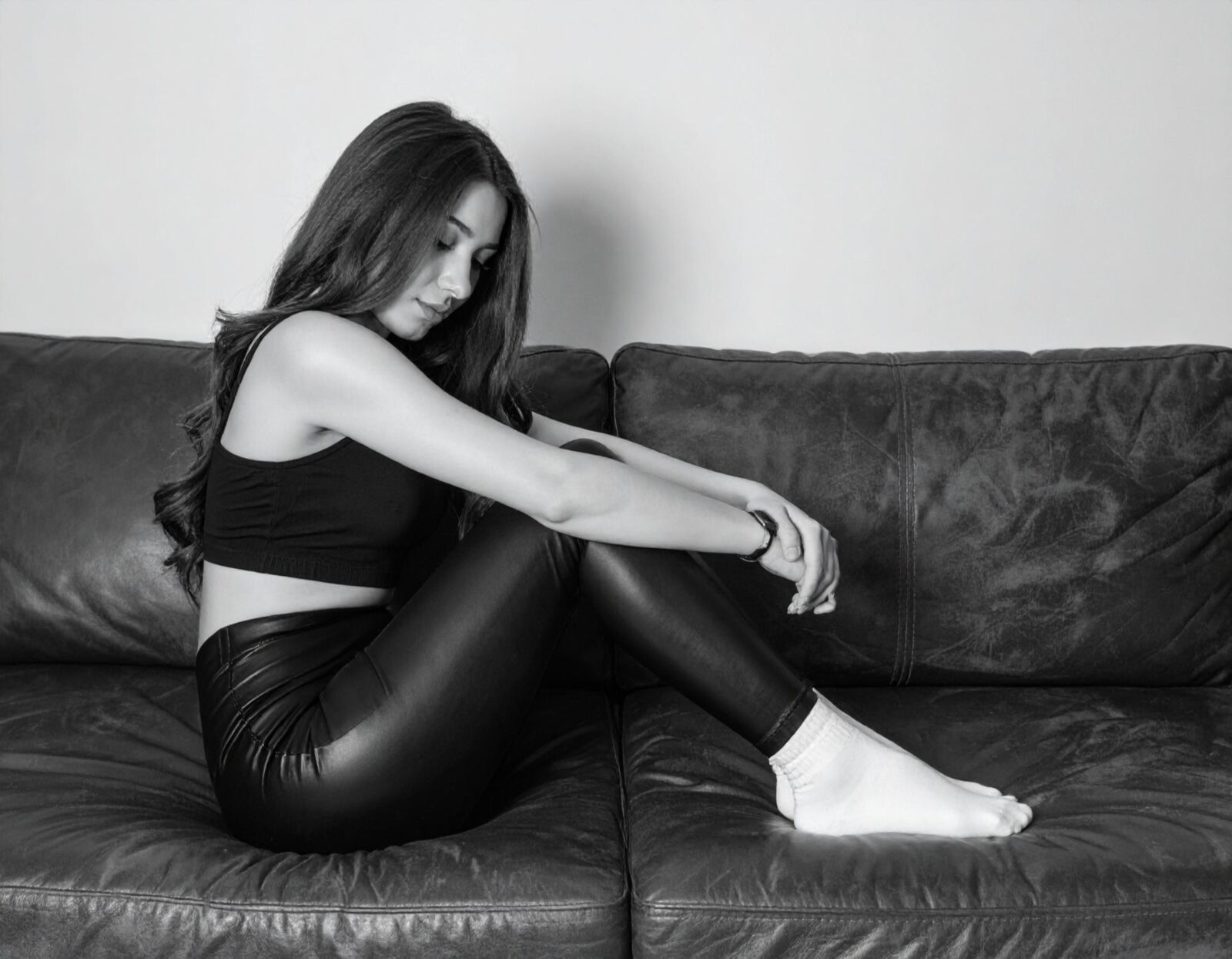 AI Leder -Leggings und Socken