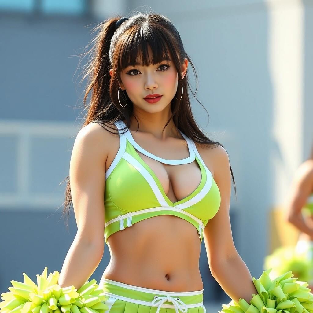 Meine Kreation erzeugte eine japanische Frau Cheerleaderin