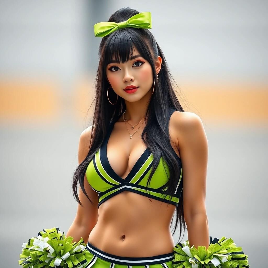 Meine Kreation erzeugte eine japanische Frau Cheerleaderin