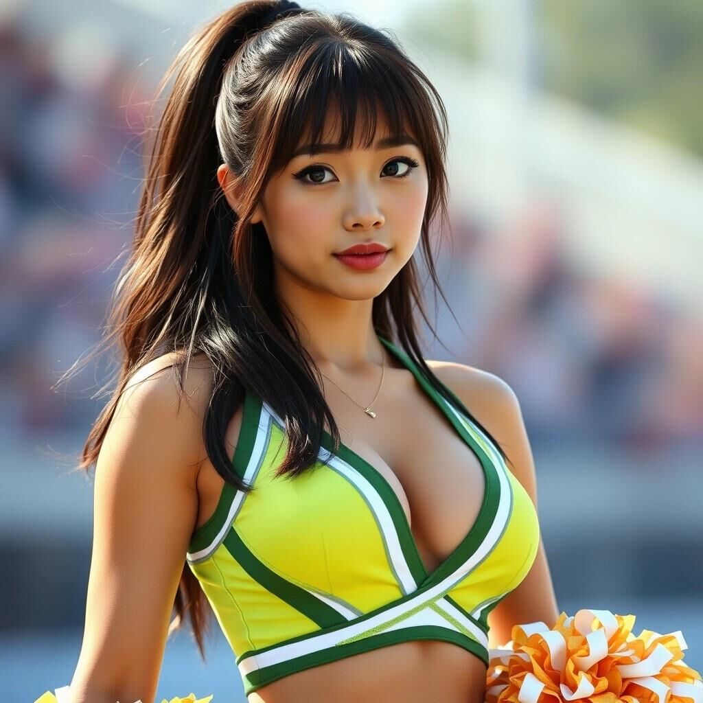 Meine Kreation erzeugte eine japanische Frau Cheerleaderin