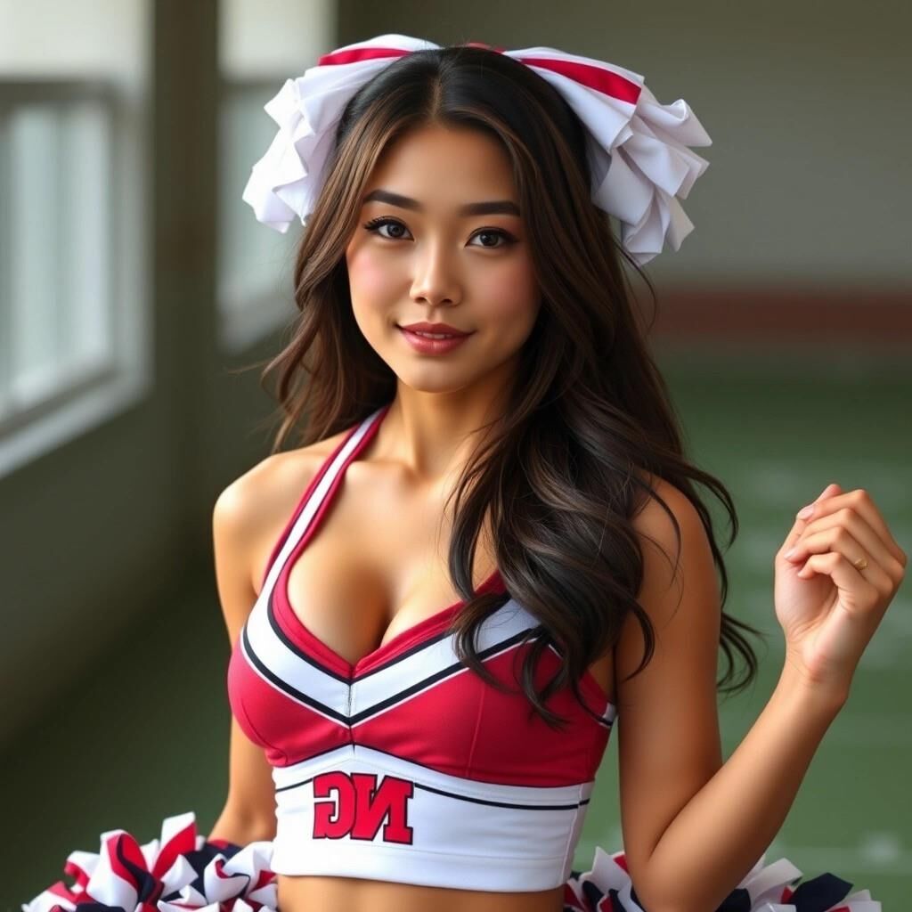 Meine Kreation erzeugte eine japanische Frau Cheerleaderin